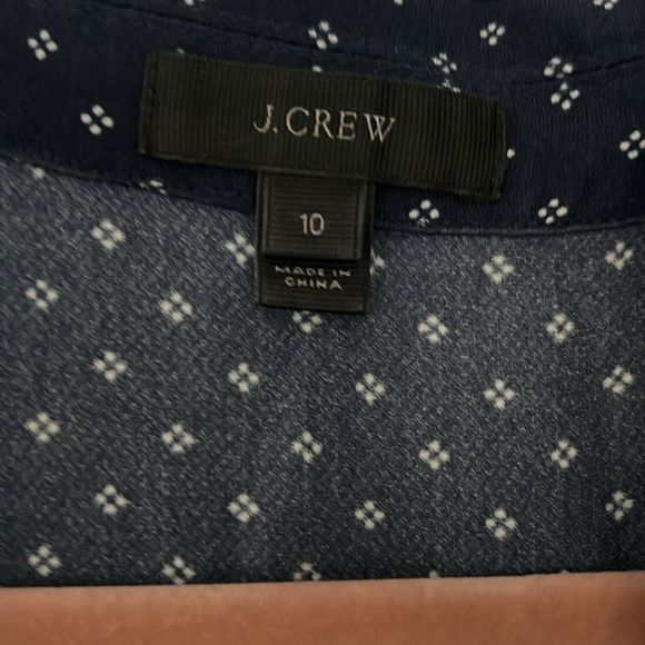 J. Crew Navy Faux Wrap Short Sleeve Polka Dot Jumpsuit Size 10 - Picture 3 of 5